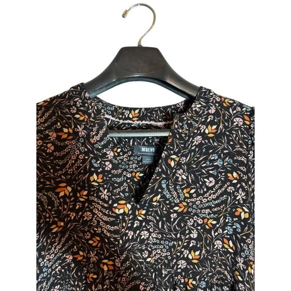 Maeve by anthropogie Floral Tunic Dress Womens Size Medium Lightweight V-Neck 3/ - Picture 6 of 10